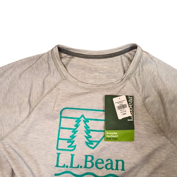 L.L Bean NWT Men's Large Short Sleeve Grey Everyday Sun Smart T-Shirt - Picture 9 of 11